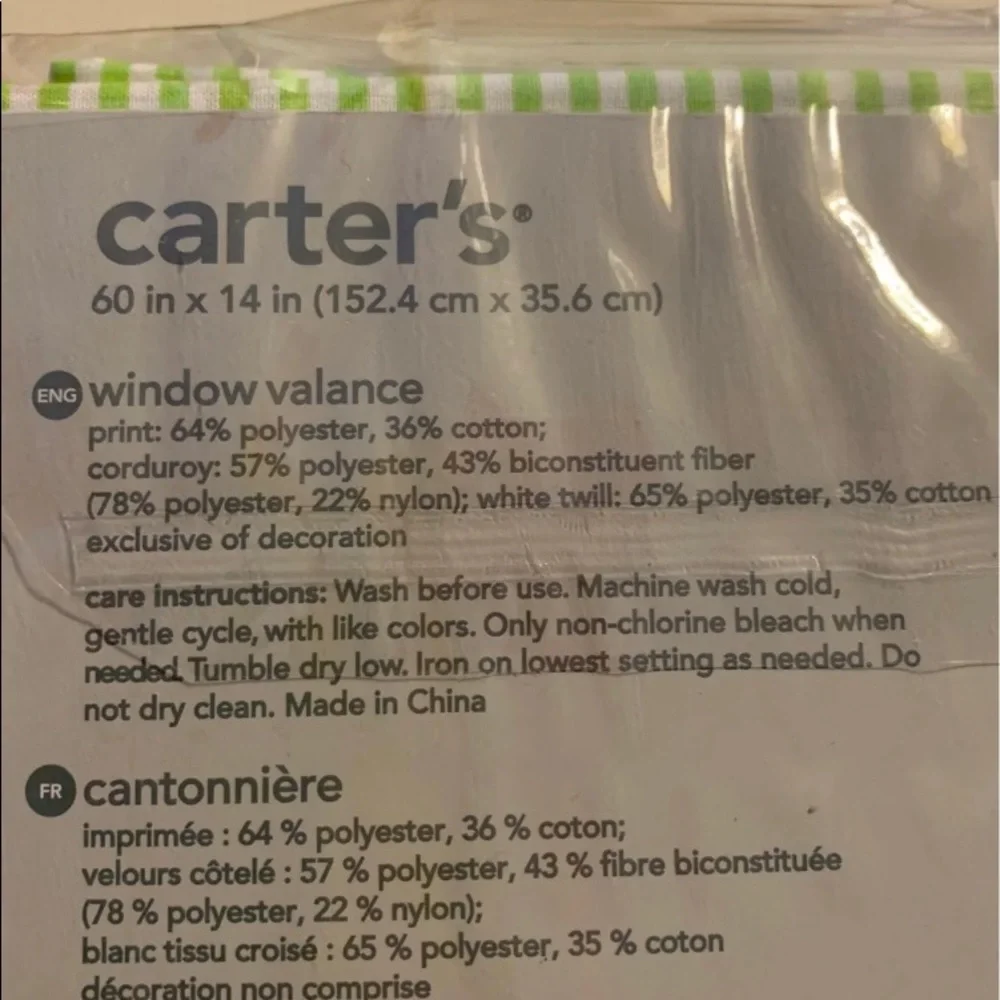 Carter's Animals Collection Window Valance New - Picture 3 of 3